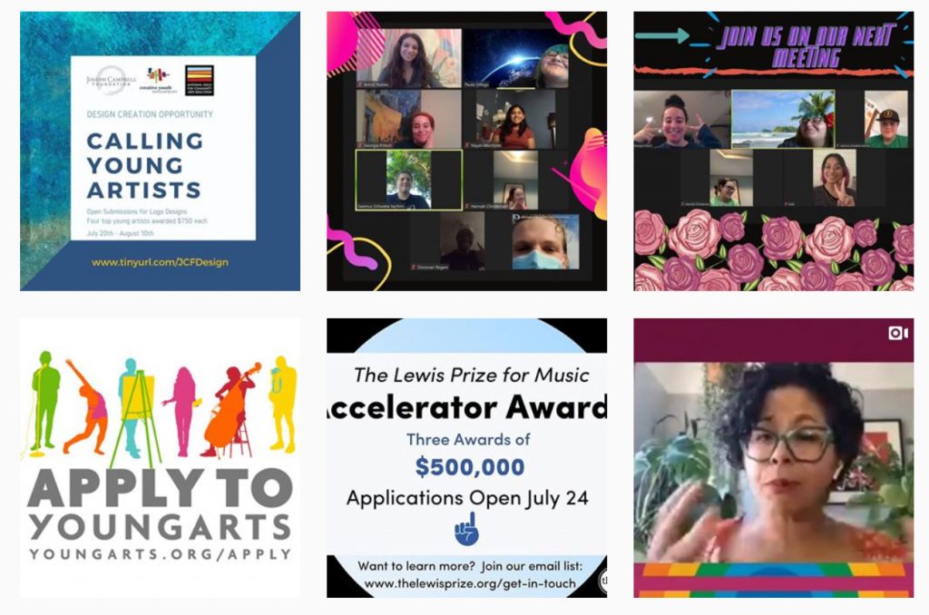 6 images taken from the CYD Movement Instagram feed